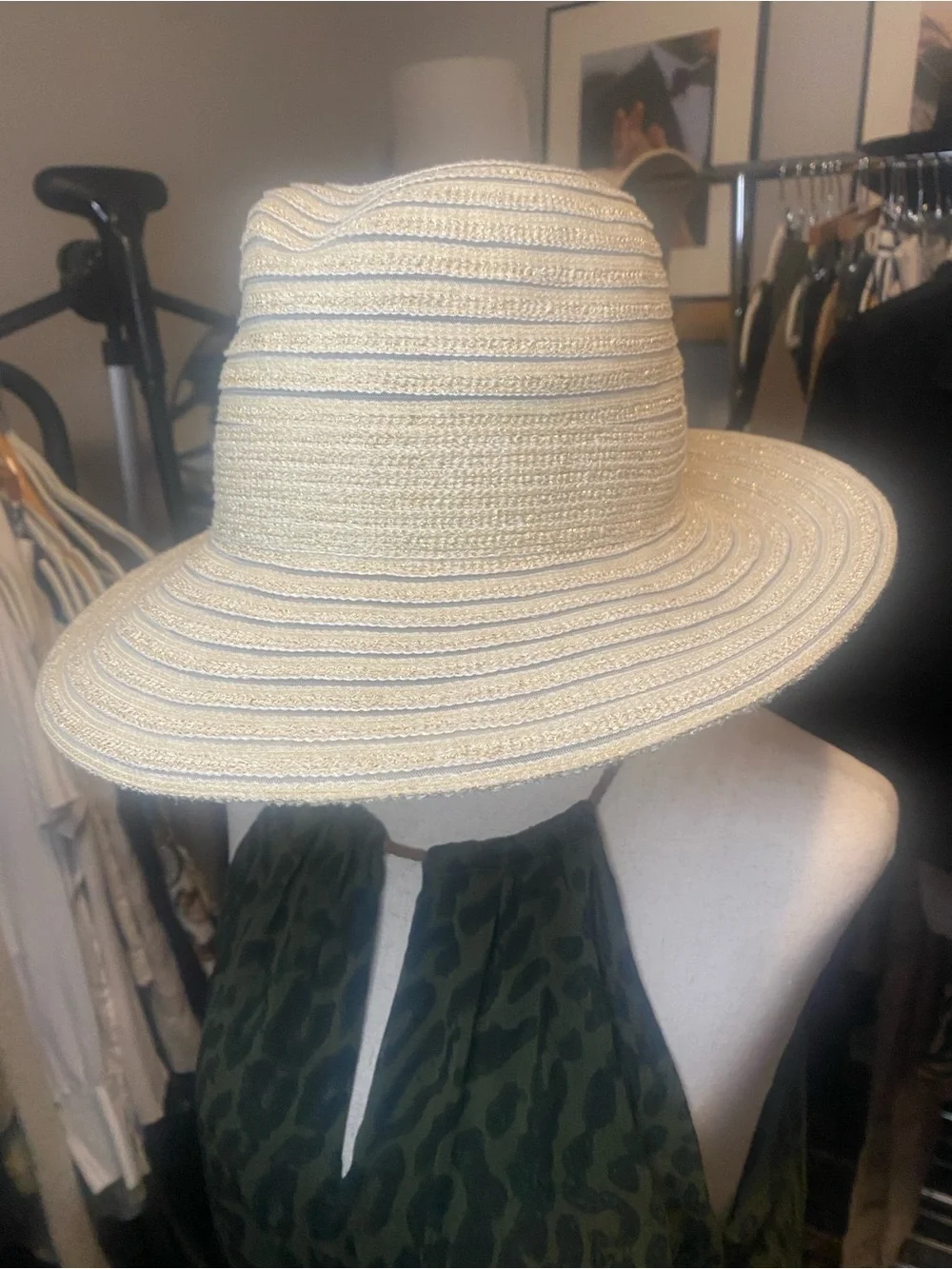 Women's Kokin NYC Cream Straw Sun Hat with Wide Brim